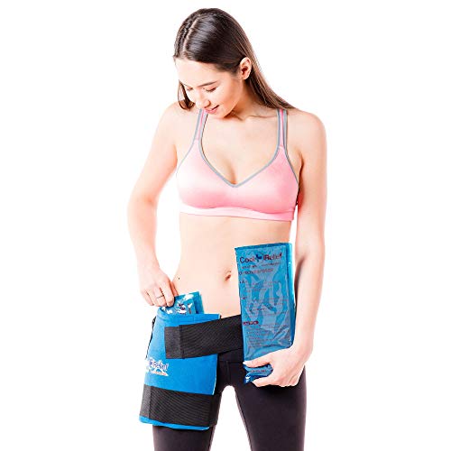 Soft Gel Hip Ice Wrap by Cool Relief (2 Removeable Inserts) - size: 11" x 12" Hip Ice Wrap w/ Extra Gel Pack