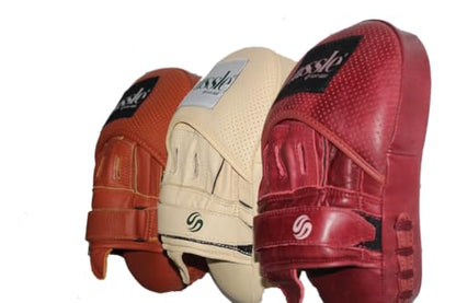 Tussle Curved Boxing Pads Focus Mitts for Women - Premium Leather Hook and Jab Target Hand Pads