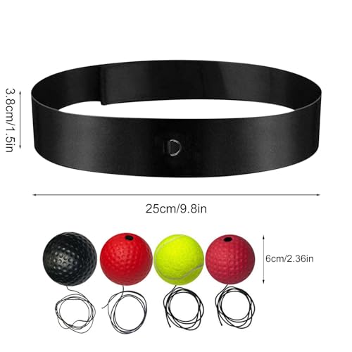 Boxing Reflex Ball Reaction Fitness | Boxing React Ball Headband for Bedroom Travel Dorm Gym Men Women Beginners Teens Professionals - color: four balls 2