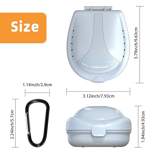 ARGOMAX Sports Mouthguard Case with Clip, Ventilated Holder, White - color: White