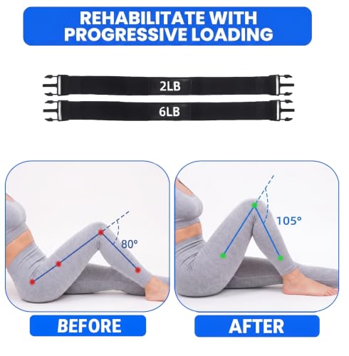 Knee Recover Strap for Post-Surgery Rehab - Recovery from Knee Replacement, ACL, MCL- Physical Therapy Aid for Bed Mobility, Seniors & Elderly, Foot & Calf Stretcher for Plantar Fasciitis
