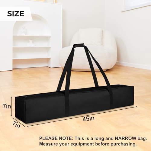 COOLBEBE 45 Inch Tripod Carrying Case - 45x7x7 Inch Storage Bag for Light Stands, Fishing Rods, Tent Poles, and Camera Gear, Water Resistant, Black
