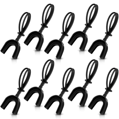 Dunzy 10 Pcs Strapped Mouth Guard Sports Mouthguard with Strap No Boiling Mouthguard Adult Youth Football Mouthpiece Mouth Protector for Boxing Basketball Lacrosse - color: Black, size: Youth