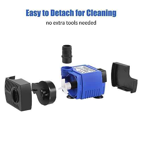 AQUANEAT Small Fountain Pump, 80 GPH Submersible Water Pump for Aquarium Fish Tank, Outdoor Water Fountain, Hydroponics, Pond Filter Pump