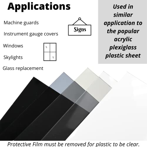 Polycarbonate Plastic Sheet - Clear, 1/2" x 12" x 12" - Transparent Glass Replacement, UV, Weather, and Impact Resistant - size: 1/2" x 12" x 12", style: Clear