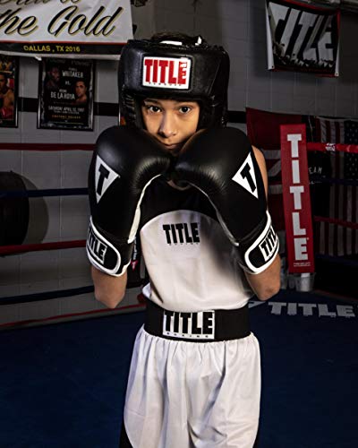 TITLE Boxing Classic USA Boxing Competition Open Face Headgear - Approved for Sparring & Competition; Protects Face & Chin - color: Black, size: Small