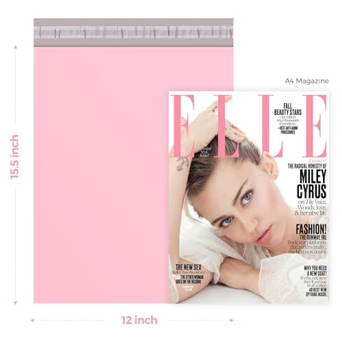 Metronic Poly Mailers 12x15.5 100 Pack, Strong Adhesive Shipping Envelopes for Clothing, Medium Shipping Bags for Small Businesses, Waterproof Mailers Poly Bags for Shipping, Packages Bags Light Pink - size: 12x15.5 100PC