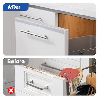 Cabinet Protector Edge Guard (Pack of 12), 17.7" Clear PVC Cabinet Edge Protectors for 3/4" Thick Kitchen Cabinets Doors – Slip-On No-Tool Sliding Installation - size: 17.7 Inches