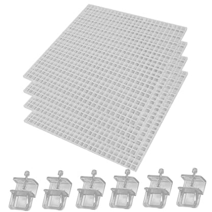 12x12 Fish Tank Lid,4pcs Aquarium Lid Replacement,Aquarium Lid Hood Fish Tank Top Cover Terrarium Lid Plastic Grid Panel Egg Crate Grate Aquarium Glass Cover Board Clip