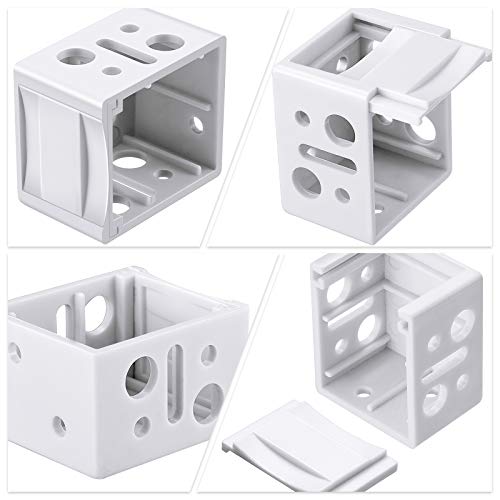 Jetec 2 Pieces 1 Inch Mini Blind Brackets White Plastic Profile Box Mounting Window Blinds Headrail Bracket