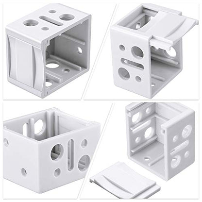 Jetec 2 Pieces 1 Inch Mini Blind Brackets White Plastic Profile Box Mounting Window Blinds Headrail Bracket