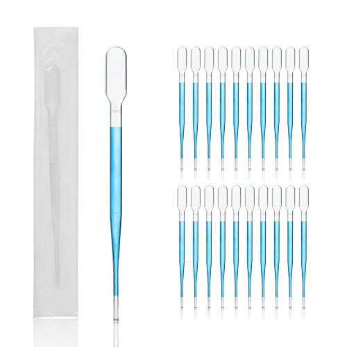100pcs Sterile Transfer Pipettes, Vol. 5ml, 2ml Graduated, 155mm Long, Essential Oils Pipettes, Low-Density Polyethylene Material, Individual Peel-Pack, TPP5155-100