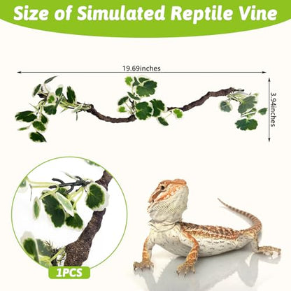 Flexible Bend-A-Branch Climbing Reptile Jungle Vines Snake Climbing Branch for Terrarium Plants Crested Gecko Tank Accessories for Leopard Gecko Lizard Chameleon Frog (Green)