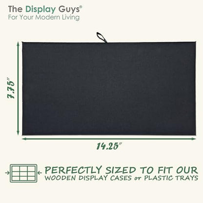 2-Pack Flat Foam Cushion Jewelry Display Pad Inserts - Burlap - Tray/Case Liners - Necklaces, Bracelets, Watches (Black) by The Display Guys