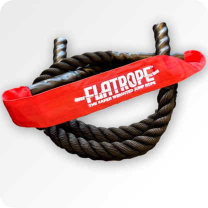 FLATROPE 5 lb Ankle-Safe Weighted Jump Rope, Adjustable Flat-Mesh Design - color: Red, size: 110"