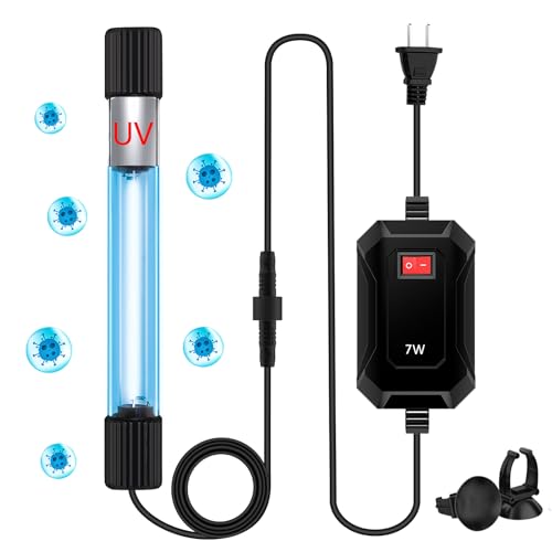 TAISHAN Aquarium Clean Light，13W & 11W & 9 W & 7 W & 5 W & 3 W Algae Removal Light with Timer,Aquarium Water Clean Green Clear Waterproof Clean Light for Fish Tank,Pond,Swimming Pool - size: 7 W - 8 inch