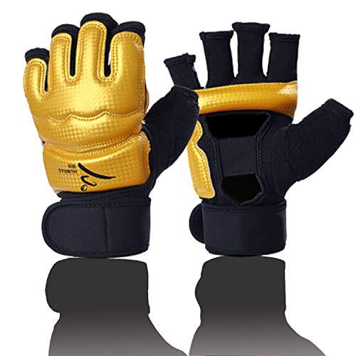 Kickboxing Sparring Gloves MMA Gloves Boxing Gloves for Men Women Kids Half Finger Punching Bag Gloves Fighting Gloves for Men Women Boxing Training - color: yellow, size: Large