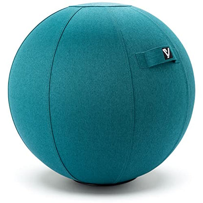Sitting Ball Chair for Office and Home, Pilates Exercise Yoga Ball with Cover for Balance, Stability and Fitness, Ergonomic Posture Exercise Ball Seat with Handle and Pump - color: Ocean Blue