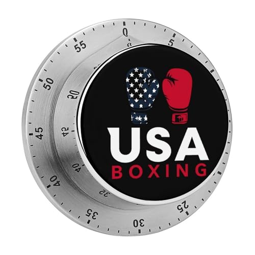 Boxing Gloves U.S. Flag Kitchen Timer 60 Minute Mechanical Countdown Wind Up Timers for Home Outdoor