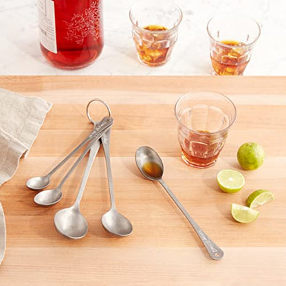 Barfly Measured Bar Spoon Set of 5, Vintage - size: Set of 5 (0.5 tsp, 1 tsp, 1.5 tsp, 2 tsp, 3 tsp)