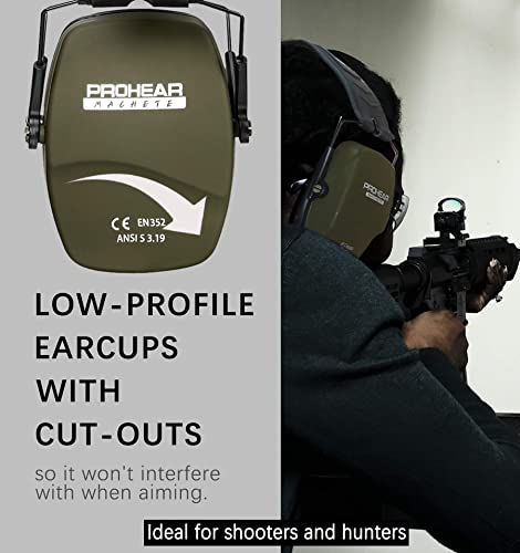 PROHEAR 016 Shooting Ear Protection Earmuffs 2 Pack, NRR 26dB for Gun Range, Hunting -Black and Green - color: Black+green