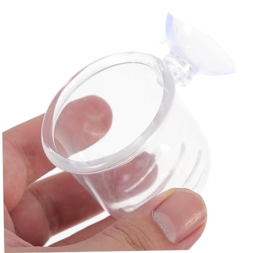 HANABASS 4Pcs Fish Tank Feeder Cups Removable Worm Feeders with Suction for Aquarium for Red Brine Shrimp Tropical Fish Durable Easy to Install