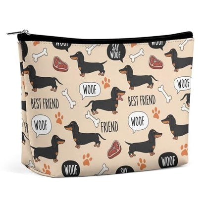 Supdreamc Fashion Makeup Cosmetic Case Travel Bag, Wiener Dog Dachshund Pet Dogs Cosmetic Train Case Organizer Large Capacity Carry On Bag, Luggage Pouch, Makeup Pouch for Women Ladies - color: Pattern 434