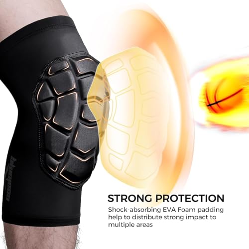 COOLOMG Basketball Knee Pads Youth Adult for Football Volleyball Wrestling - color: Black, size: Small