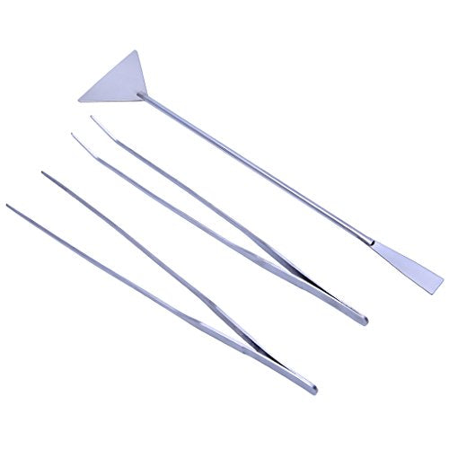 3 Pack Aquarium Tweezers Spatula Tool Stainless Steel Aquascaping Tools Set Starter
