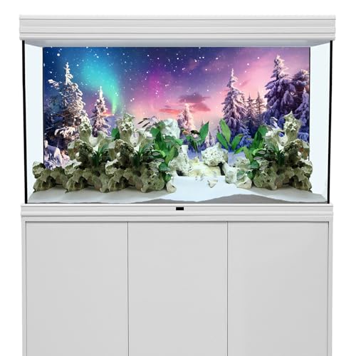 YongFoto Fish Tank Background - Winter Snow Scene Aquarium Backdrop - 30x18 inch - color: Purple 5, size: 30x18in/75x45cm