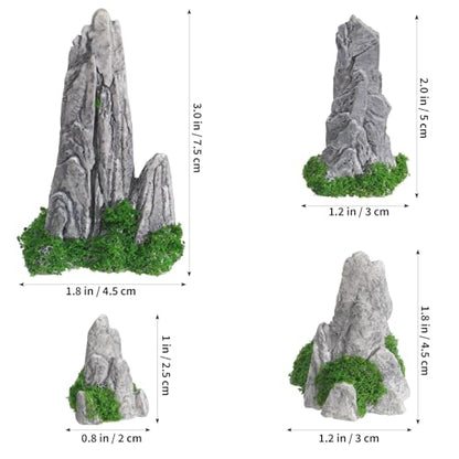 Desktop Rockery Decorations Micro Landscape Accessory for Home Desktop 8Pcs Resin Rockery Stones Ornament Aquarium Tank Decoration