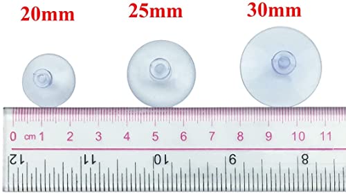 100pcs Mini Clear Plastic Suction Cups Without Hooks (20mm) - size: 20 mm