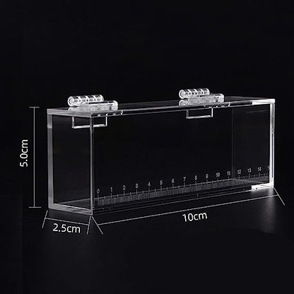 Acrylic Fish Observation Box, Small Photo Tank for Fish Photography and Breeding, 3.94 x 1.97 x 0.98 in - size: S