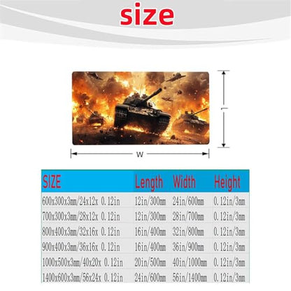 Tank Mouse Pad 40x20x0.12Inch Waterproof Large Mouse Pad War Desk Mat als Mousepad for Laptop Desktop Computers Gaming Keyboard,Mousepad Improve Accuracy and Speed for Home Office Decor Gifts JXL-2885