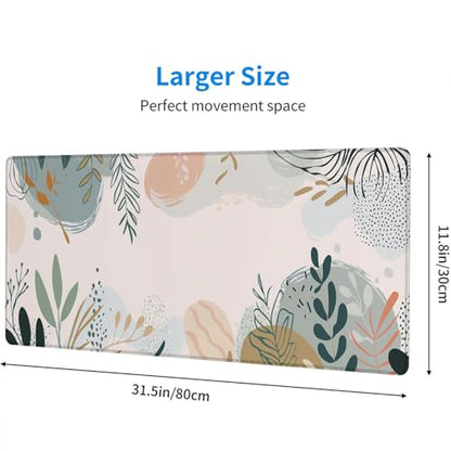 Abstract Boho Desk Mat Gaming Mouse Pad Green Pink XL Mouse Pad Large Mousepad Extended Laptop Keyboard Mat Gaming Desk Pad Mouse Mat Office Computer Keyboard Laptop Home 31.5"x11.8" - color: Abstract Boho_001, size: 11.8" x 31.5"