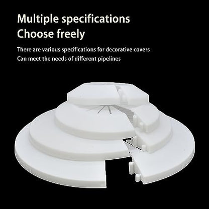MAGO FAMILY MAGIC Fit 2.95 to 4.49 inch Outer Diameter Flange Water Pipe Cover Decoration White Radiator PP Plastic Escutcheon Collar Plumbing Cover Plates for Wall Pipe, 1 Piece (75-114mm)