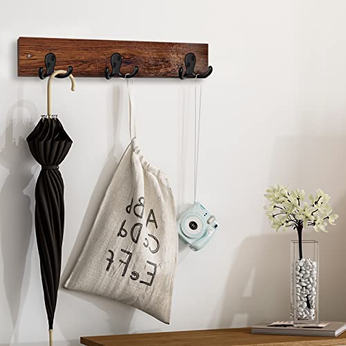 IBosins 16 Pack Black Double Prong Coat Hooks Wall Mounted with 32 Screws - color: 16 Pcs Black
