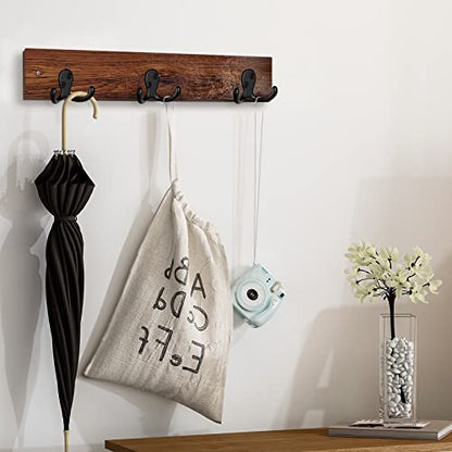 IBosins 28 Pack Heavy Double Prong Coat Hooks Wall Mounted with 56 Screws - color: 28 Pcs Black