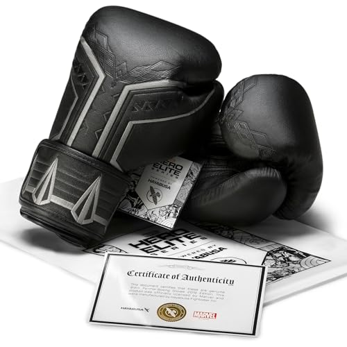 Hayabusa Marvel Hero Elite Boxing Gloves - color: Black Panther, size: 12oz