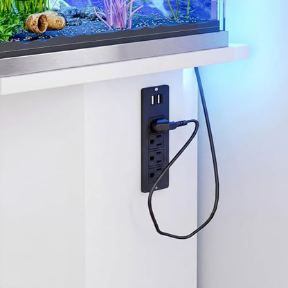55-75 Gallon Fish Tank Stand - Heavy Duty Aquarium Stand with Storage Cabinet & Power Outlet (4 AC 2 USB Ports) | 880LBS Capacity Tank Stand for Fish Tank, Turtle Tank, Reptile Terrarium White