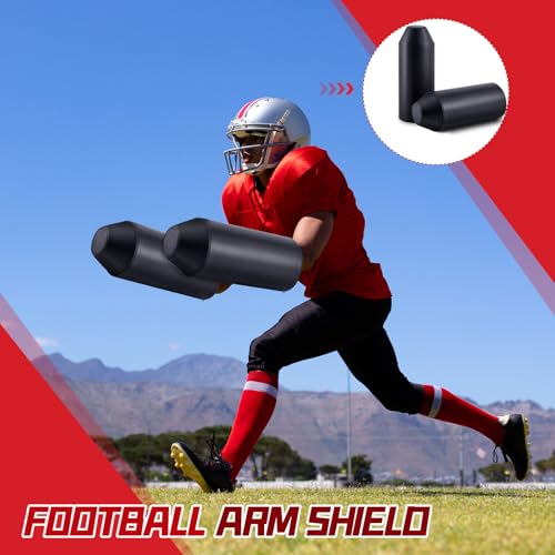 Tellegloww 2 Pack Football Arm Shield Blocking Pad, Bullet Shaped - color: Black