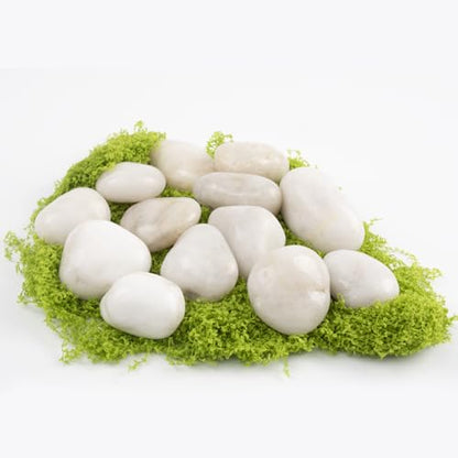 20lbs River Rocks - 1-2Inch Decorative Rocks for Potted Plants, River Rocks for Aquariums, and White Rocks for Landscaping (Weight : 20 LB, White)