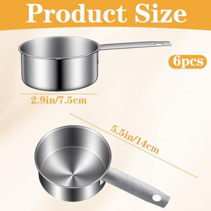 6 Pcs Stainless Steel Measuring Cups 1/2 Cup - 125ml Metal Scoops for Kitchen, Baking, Coffee & Pet Food, Dishwasher Safe & Rust-Proof