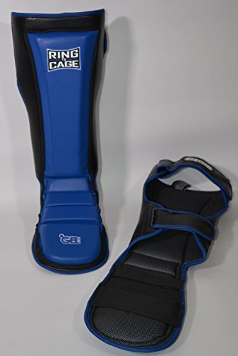 Ultima GelTech MMA Muay Thai Grappling Shin Instep Shin Guards - color: Blue, size: Medium