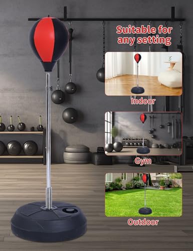 Punching Bag with Stand, Height Adjustable Boxing Speed Bag Adult - size: Adult