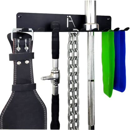 Gym Storage Rack Wall Mount 2 Pack, 9-Hook Cable Attachment Organizer, USA - style: OMEGA GYM RACK (2-PACK)