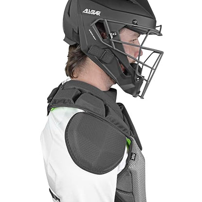 ALL STAR MVP-PRO Youth and Adult Chest Protectors, NOCSAE - color: Black/Graphite, size: Large