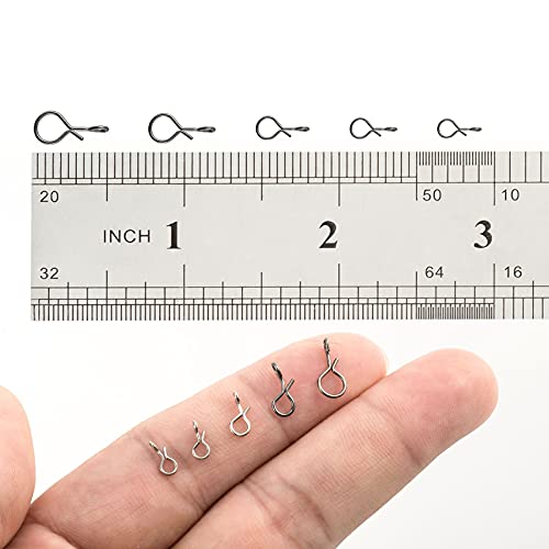 Dr.Fish 50 Pack Fly Fishing Snap 3 Sizes Stainless Steel Quick Change Lure Clip for Fishing Flies, Trout Fishing - size: S(0.25")-50 Pack