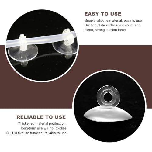 Toddmomy 25pcs Aquarium Suction Cups Airline Tube Holders Silicone Fixing Clamps for Fish Tank Air Pump Accessories Aquarium Supplies