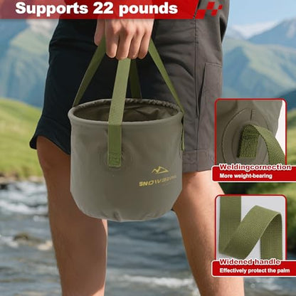 Multifunctional Collapsible Bucket,Portable Bin,Car Wash Bucket,Lightweight Foldable Bucket with Handles for Camping,Dish Washing,Laundry,Soaking Feet,Fishing,Hiking